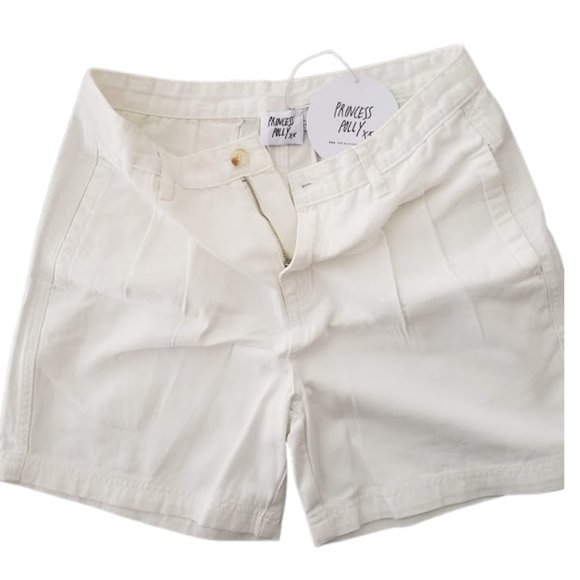 NEW Princess Polly Hudson High Waisted Shorts - White SZ 10 - Picture 8 of 14
